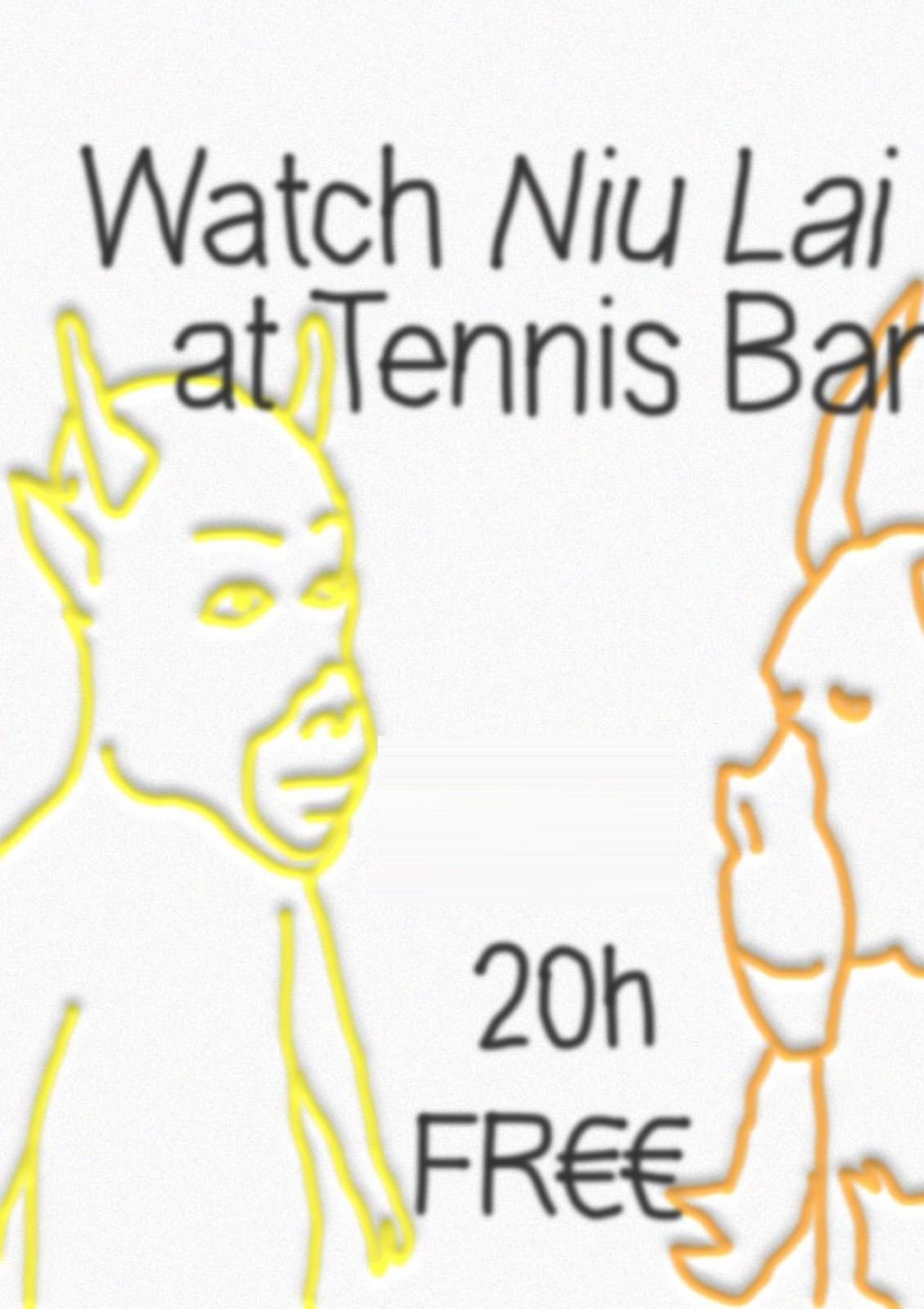 Niu Lai in der Tennis Bar. Die Fensterleiste bleibt an